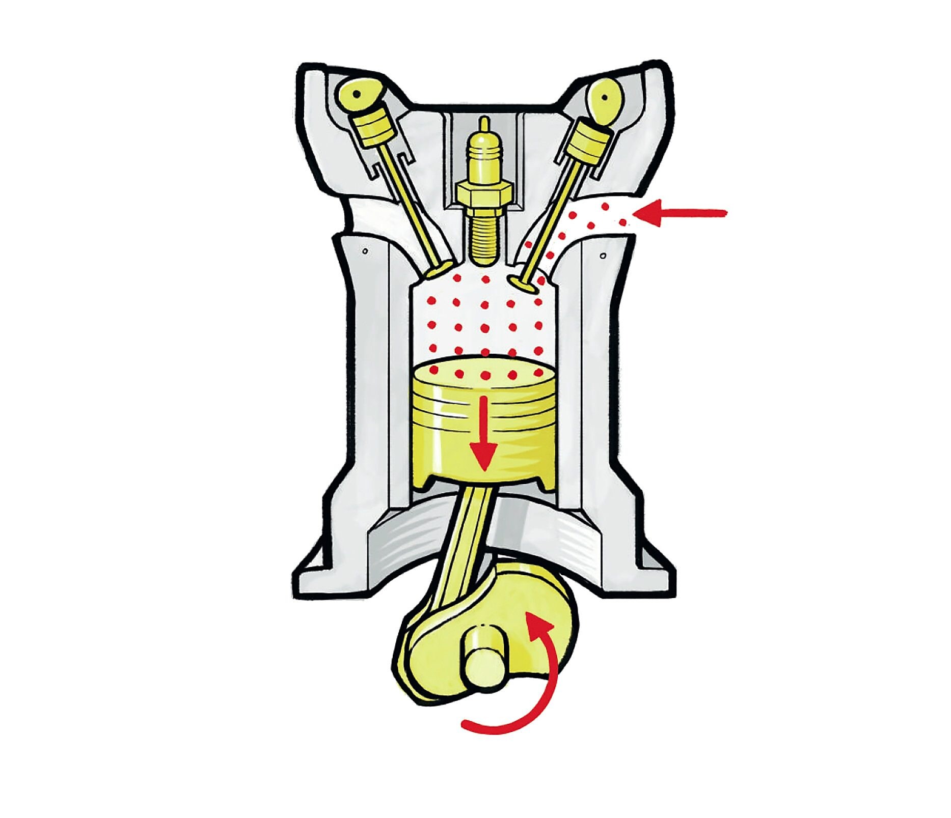 conventional port fuel injection four-stroke petrol engine